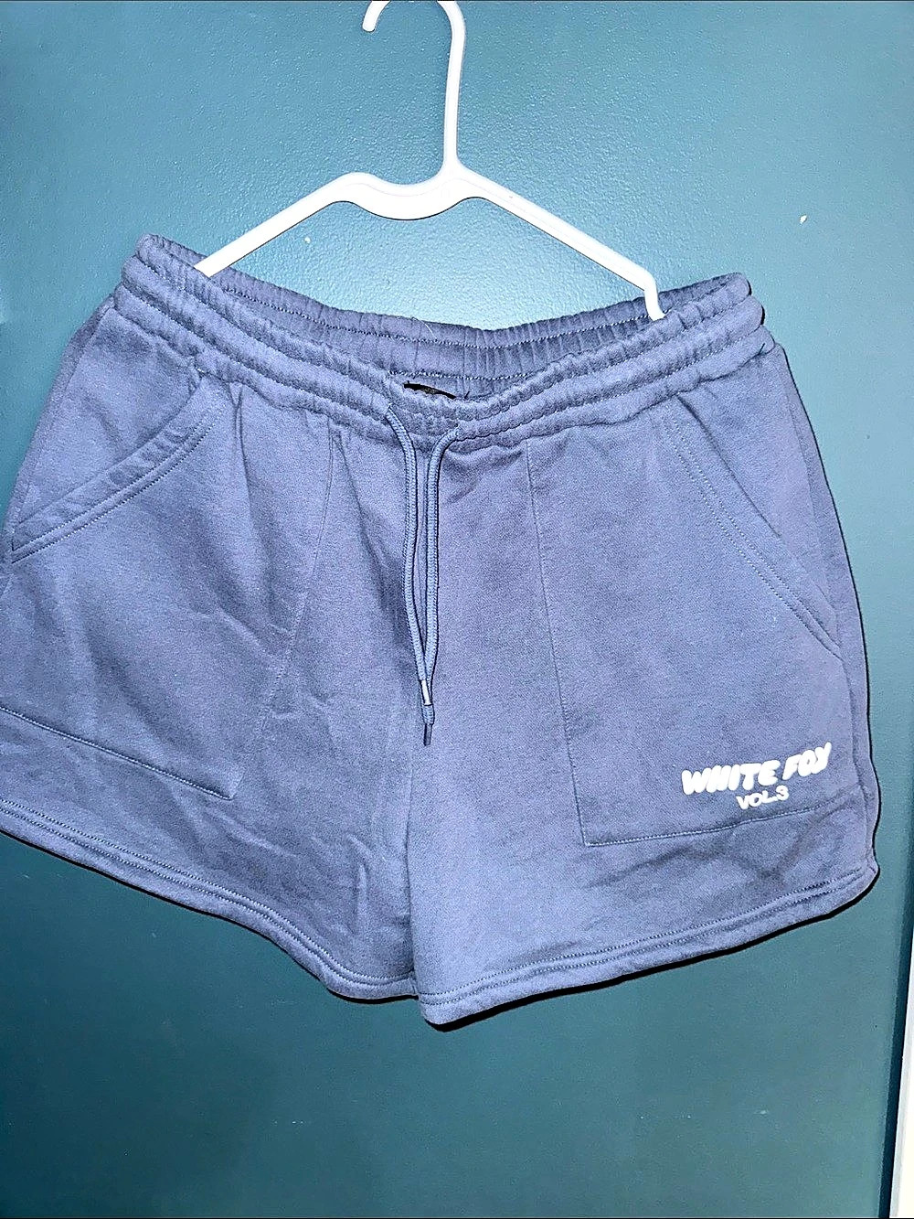 White Fox Athletic Shorts in Blue Size Large Like New